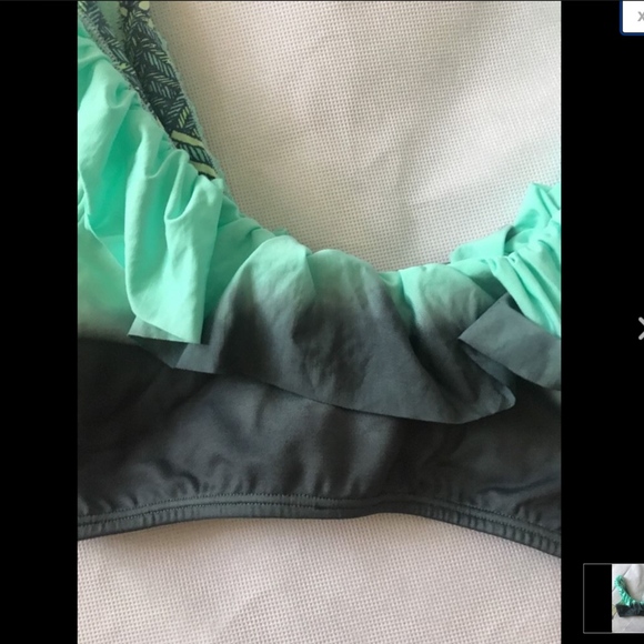 NEW Maaji Minty Ombre Ruffle‎ Reversible Bikini Top [SZ Large ] - Picture 2 of 6